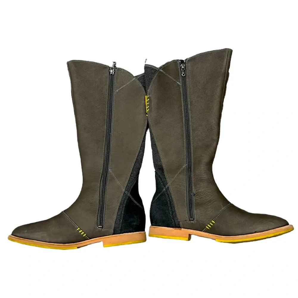 AHNU Helena Pewter Tall Leather Boots